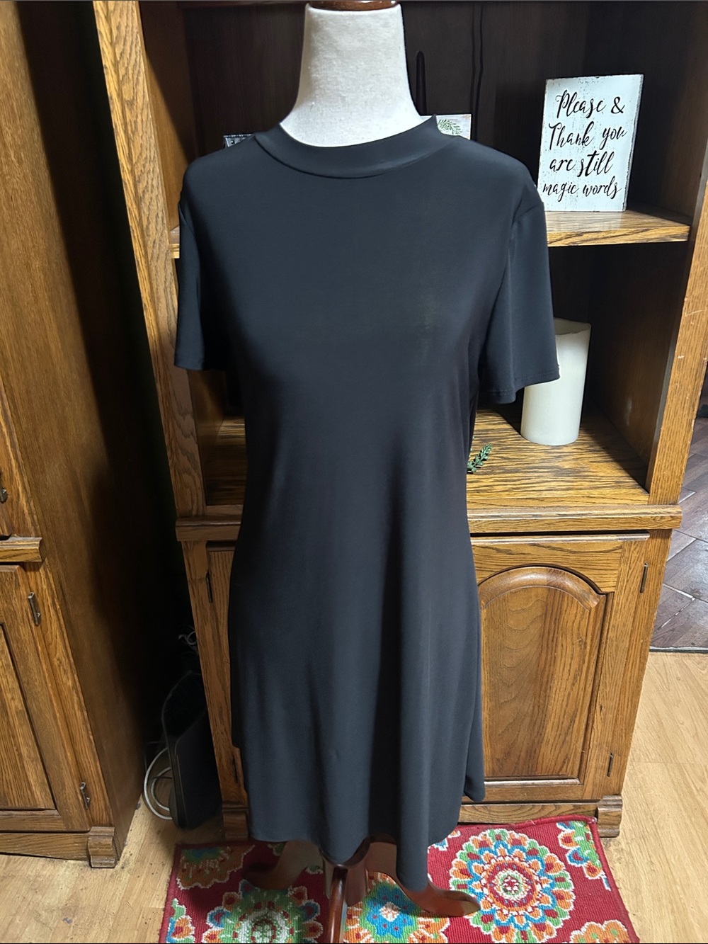 Nik and Nash Black Short-Sleeve Mini Dress Medium